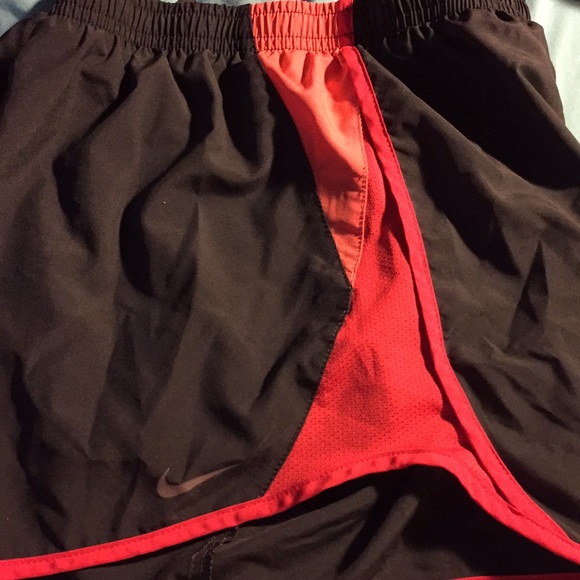 Nike gray and orange running shorts. - Picture 2 of 3